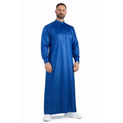 Azul claro Qamis saudita - Tecido de cetim
