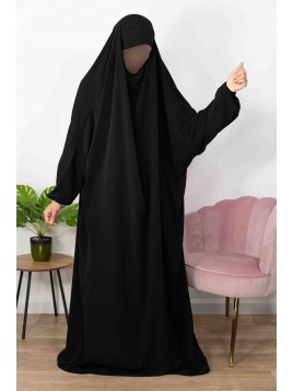 Jilbab 1 Delad Svart - Ull...