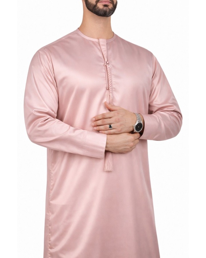 Qamis Emirati Saumon - Satiné Kostbaar