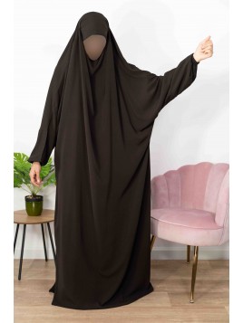 Jilbab 1 Piece Mørkebrun...
