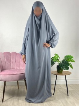 Jilbab 1-teilig Mausgrau 26...
