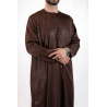Qamis Emirati Marron - Satiné Precious