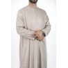 Beige Emirati Qamis - Satiné Precious